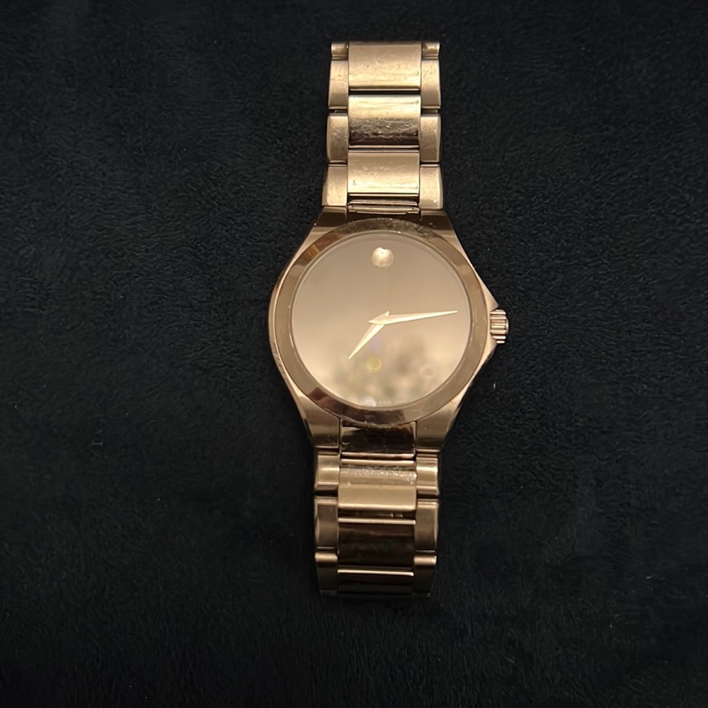 Movado Mens Stainless Steel Waterproof Watch